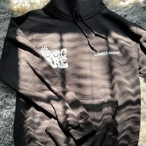 black Lonely ghost swirly hoodie